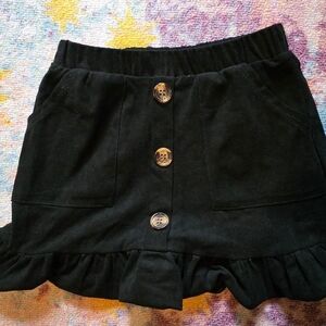 Elegant Black Button Skirt for Kids